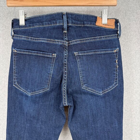 Express Womens Denim Perfect Ankle Skinny Jean Size 2 Dark Wash Center Seam NEW - Picture 5 of 15